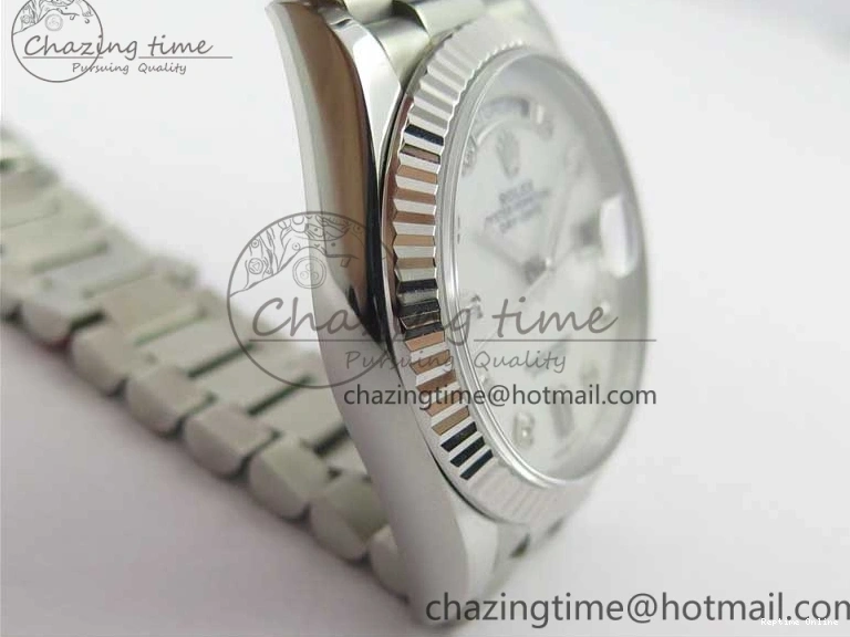 0521 Day-Date 36 SS 128239 Bp Maker Best Edition White MOP Dial Crystral Markers on President Bracelet FlexibleFit 3153
